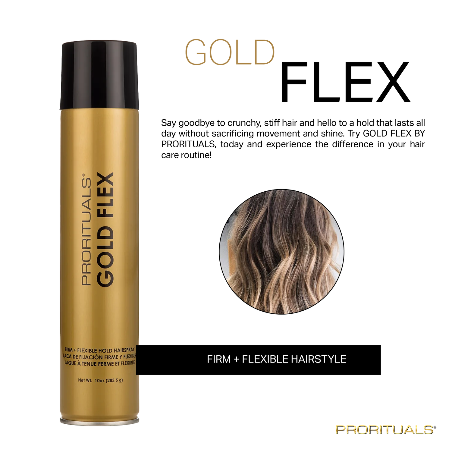 PRORITUALS Gold Flex Firm &amp; Flexible Hairspray
