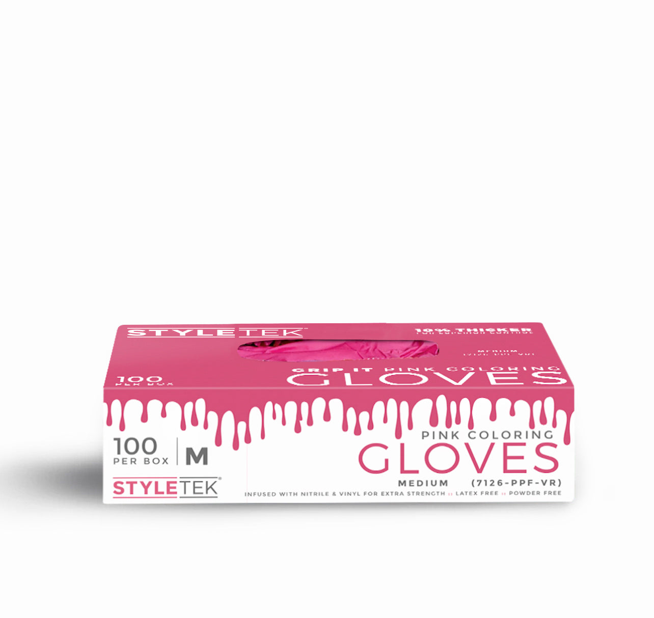 StyleTek Pink Vinyl Gloves