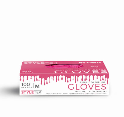StyleTek Pink Vinyl Gloves