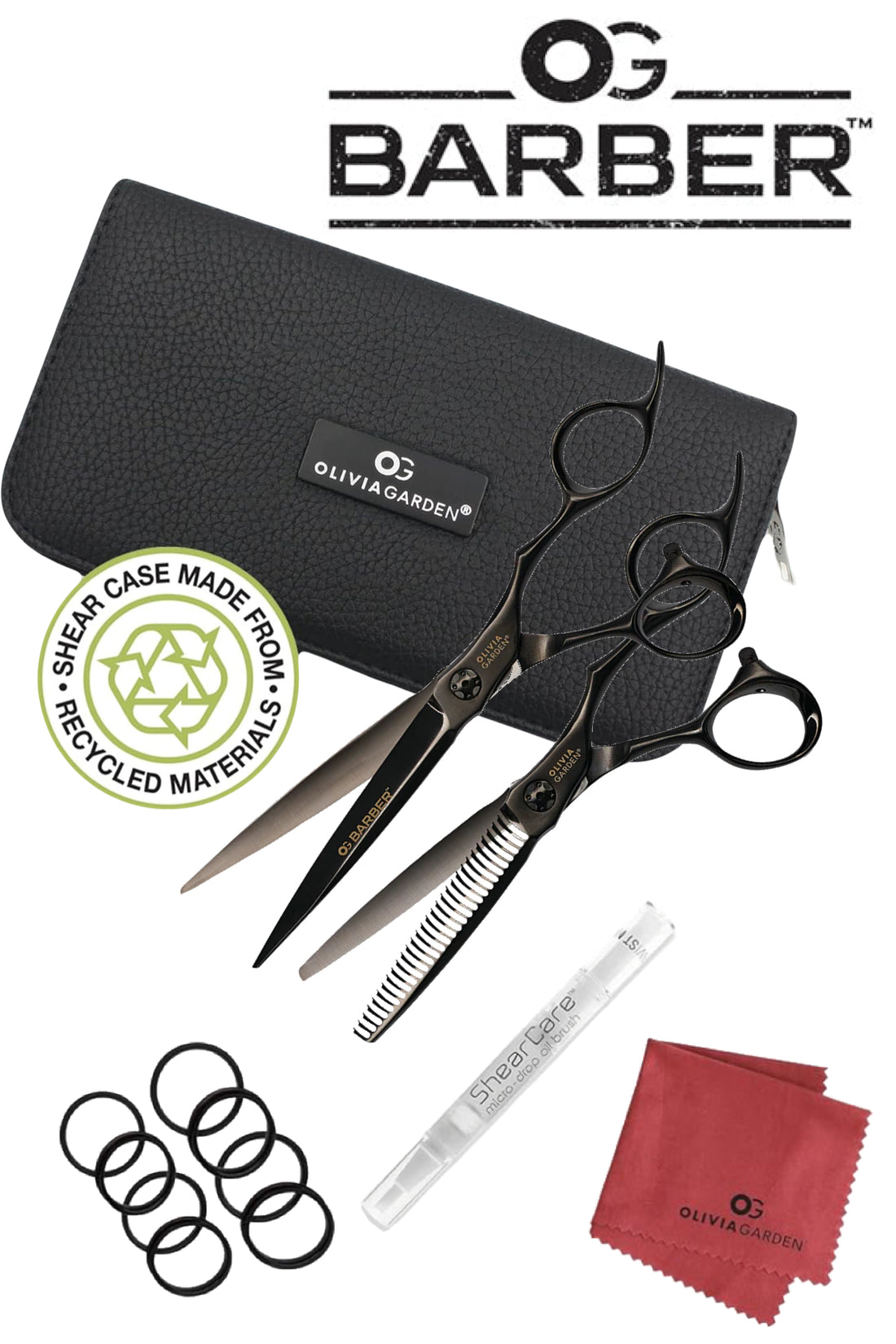 Olivia Garden OG Barber Shear &amp; Thinner Case Deal
