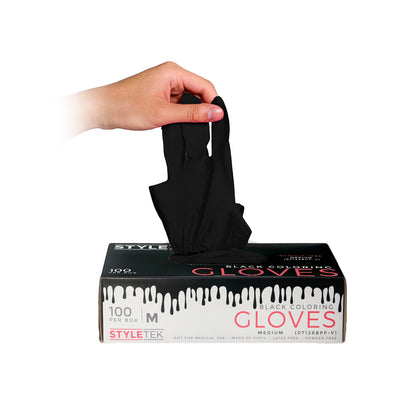 StyleTek Black Vinyl Gloves