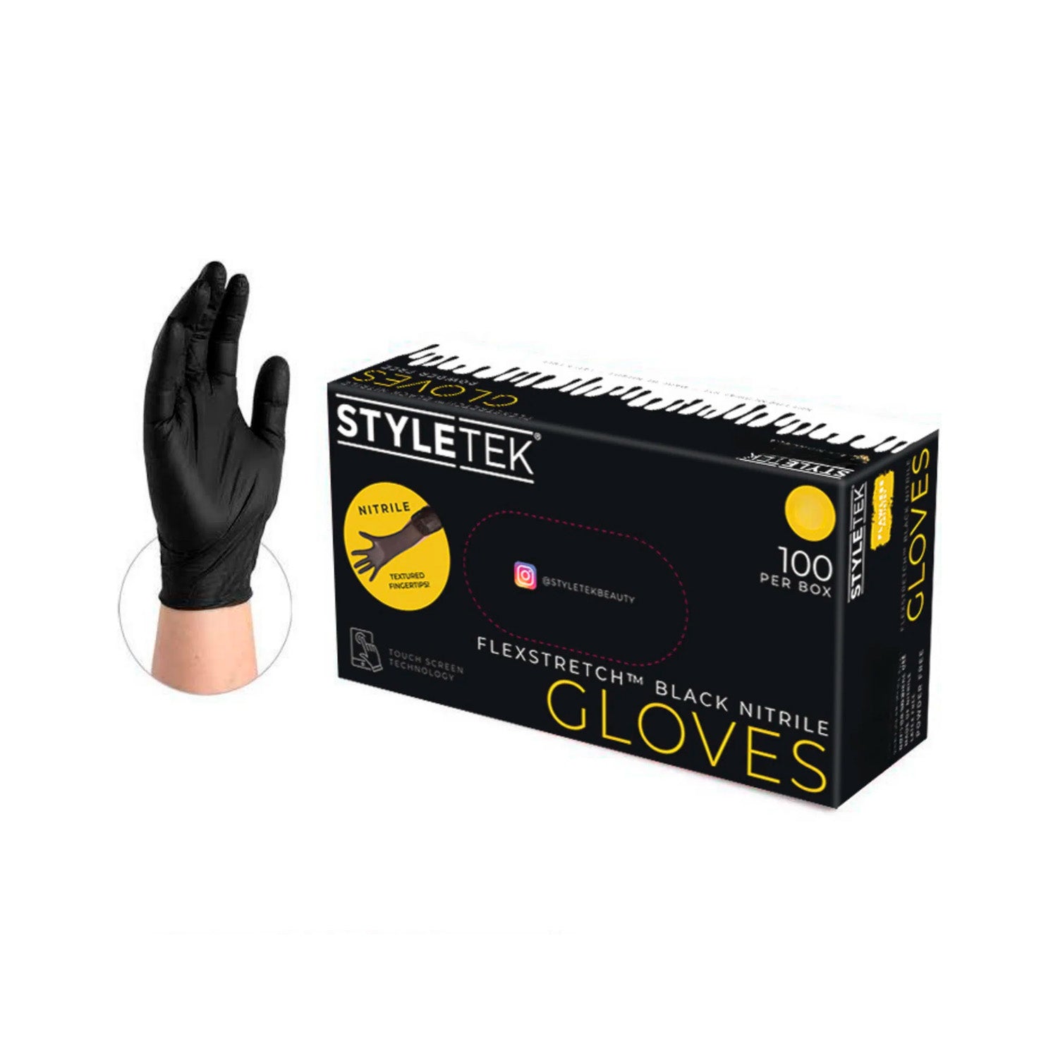 StyleTek Black Nitrile Gloves